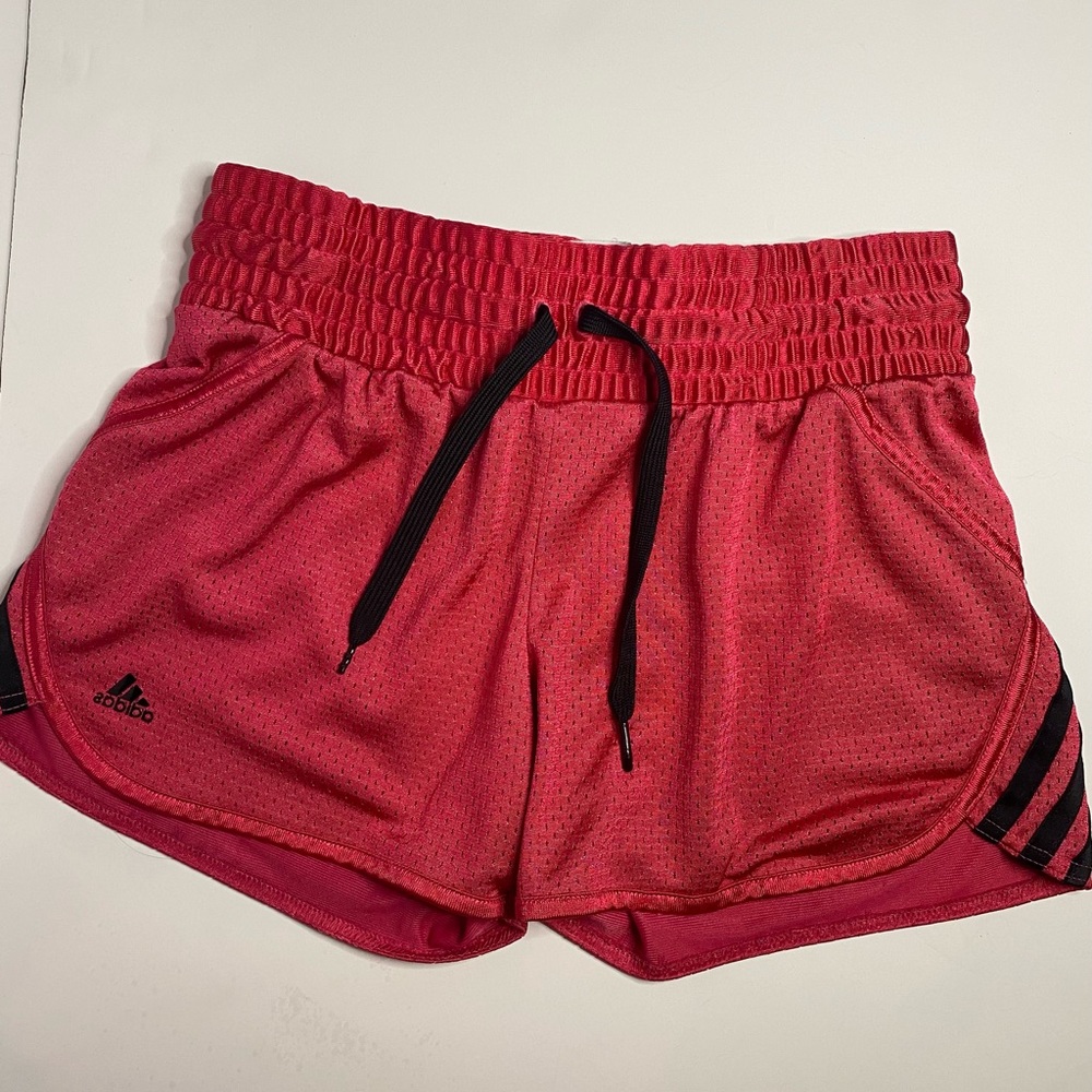 Adidas Athletic Running Shorts Women's Size S Small Neon Pink Comfort Waist